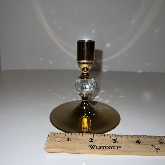 Valerio Albarello ‎ 24K Gold Plated Swarovski Crystal Candlestick - Picture 5 of 5